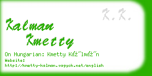 kalman kmetty business card